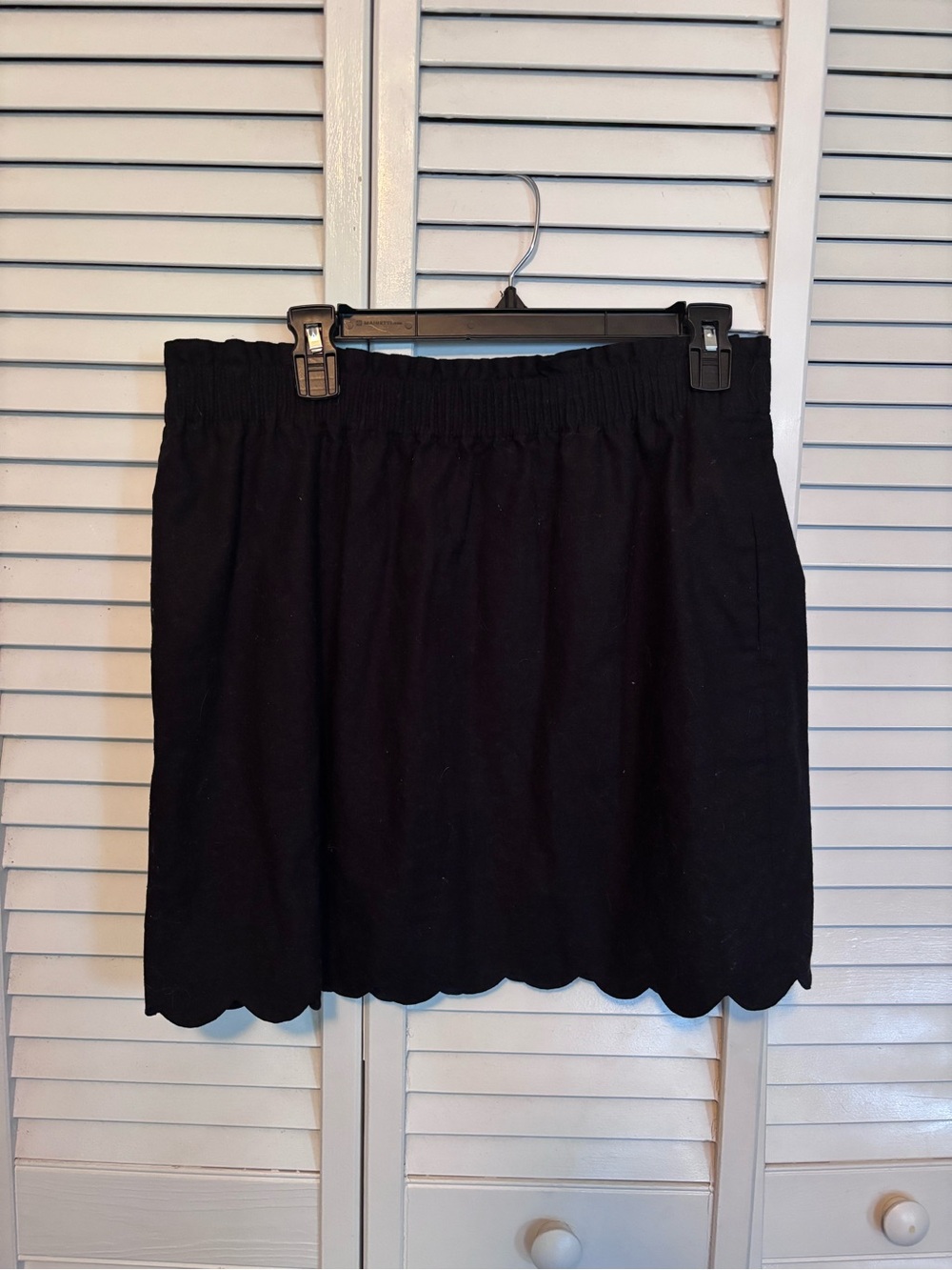 J. Crew Black Scalloped Mini Skirt
